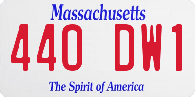 MA license plate 440DW1
