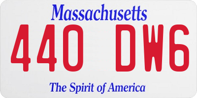 MA license plate 440DW6