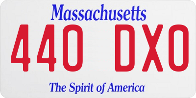 MA license plate 440DX0