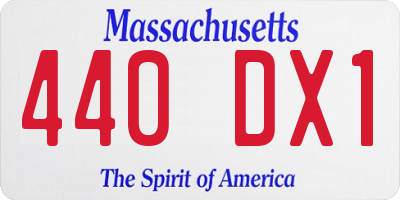 MA license plate 440DX1