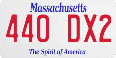 MA license plate 440DX2