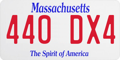MA license plate 440DX4