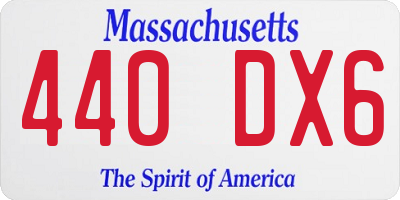 MA license plate 440DX6