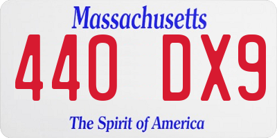 MA license plate 440DX9