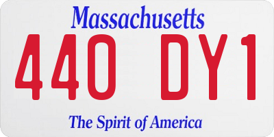 MA license plate 440DY1