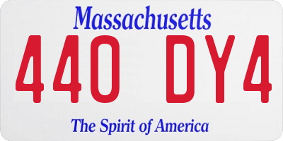 MA license plate 440DY4