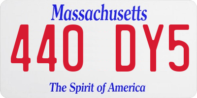 MA license plate 440DY5