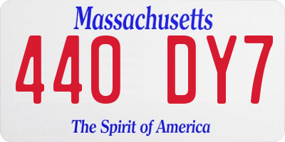 MA license plate 440DY7
