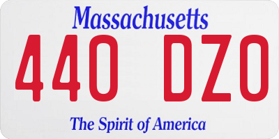 MA license plate 440DZ0