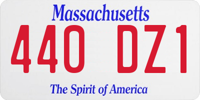 MA license plate 440DZ1