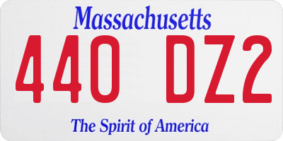 MA license plate 440DZ2