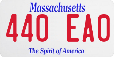 MA license plate 440EA0