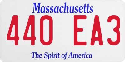 MA license plate 440EA3