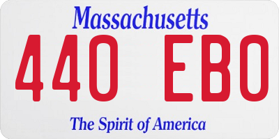 MA license plate 440EB0