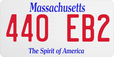 MA license plate 440EB2