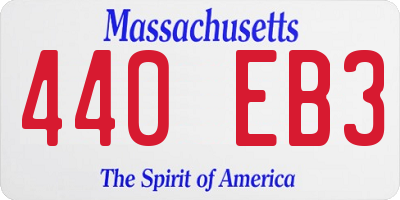 MA license plate 440EB3