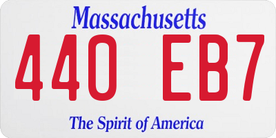 MA license plate 440EB7