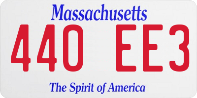 MA license plate 440EE3
