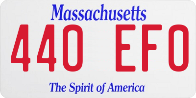 MA license plate 440EF0