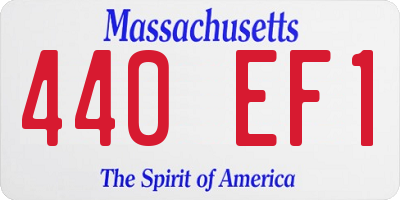 MA license plate 440EF1