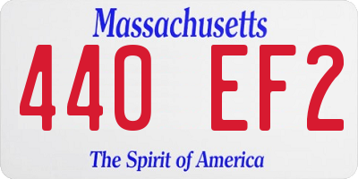 MA license plate 440EF2