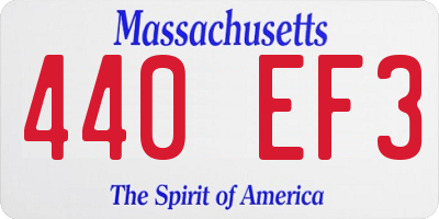 MA license plate 440EF3