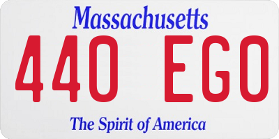 MA license plate 440EG0