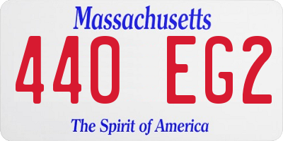 MA license plate 440EG2