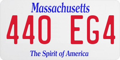 MA license plate 440EG4