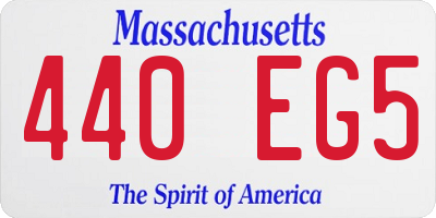 MA license plate 440EG5