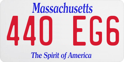 MA license plate 440EG6