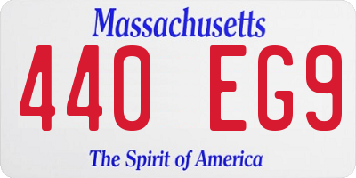 MA license plate 440EG9