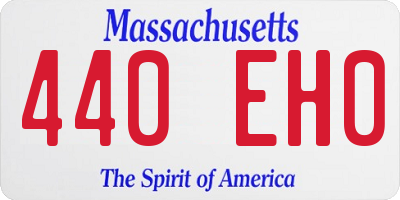 MA license plate 440EH0