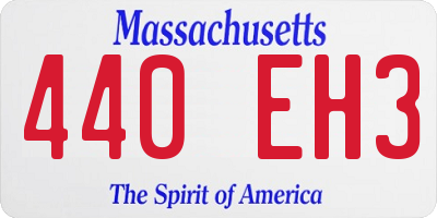 MA license plate 440EH3
