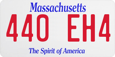 MA license plate 440EH4
