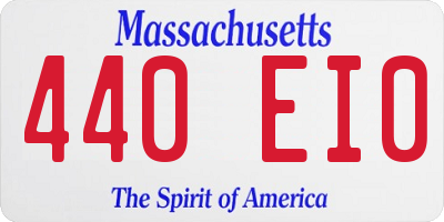 MA license plate 440EI0