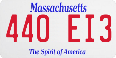 MA license plate 440EI3