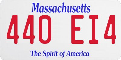MA license plate 440EI4