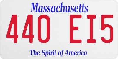 MA license plate 440EI5