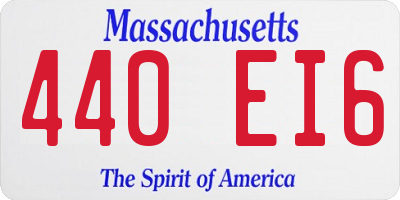 MA license plate 440EI6