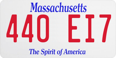 MA license plate 440EI7