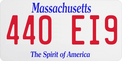 MA license plate 440EI9