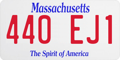 MA license plate 440EJ1