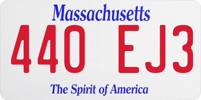 MA license plate 440EJ3