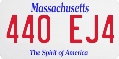 MA license plate 440EJ4