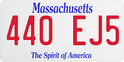 MA license plate 440EJ5