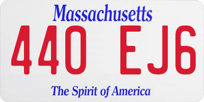 MA license plate 440EJ6