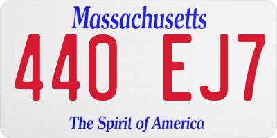 MA license plate 440EJ7