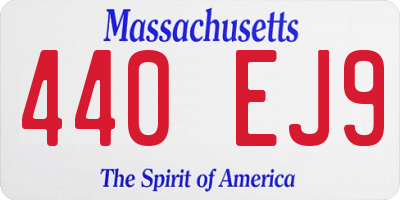 MA license plate 440EJ9