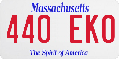 MA license plate 440EK0